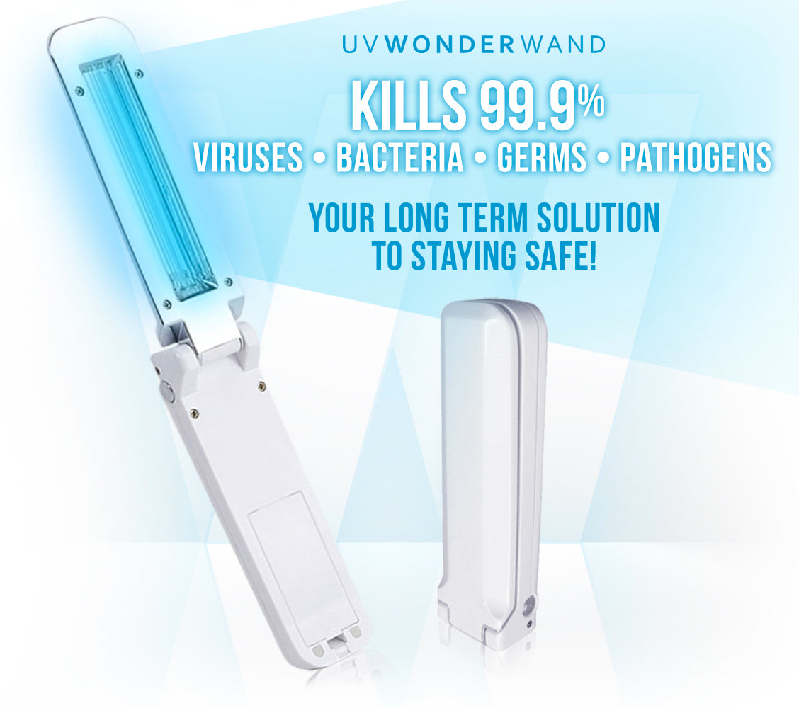 UV wonder wand light kills 99.9% of viruses bacteria germs pahogens Staying Safe. UVC Light is a great solution for eliminating germs on common surface around your house, office, or while you'r eon the go.
